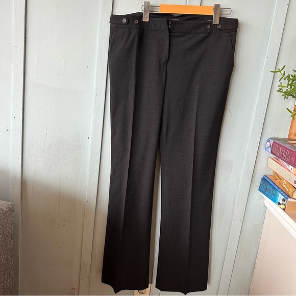 J. Crew City Fit Thin Wool Black Straight Leg Women's Pants Size 8 - Picture 2 of 7